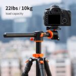 Professional camera on tripod with 22lbs load capacity, ideal for photography gear in the UK.