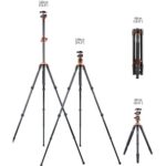 K&F Concept camera tripod with adjustable height and compact foldable design.