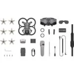 Complete DJI drone kit with accessories including controller, goggles, and propellers from Camix camera shop UK.