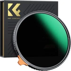 K&F Concept camera lens filter with packaging, ideal for photography gear enthusiasts.
