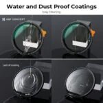 K&F Concept camera lens filter with water and dust proof coatings for easy cleaning.