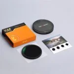 K&F Concept camera lens filter set with packaging and sample images.