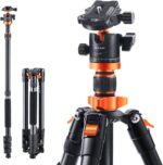 K&F Concept camera tripod with adjustable legs and ball head, ideal for photography equipment.
