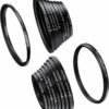 K&F Concept 18 Pieces Filter Step Ring Adapter Set 9x Step Up Ring Set + 9x Step Down Ring Set