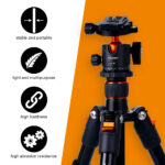K&F Professional Camera Tripod Aluminium – 10kg Load 162cm Max Height With 360° Ball Head - Image 2