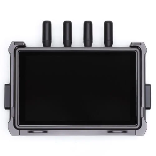 Highbrightremotemonitorfrontview High-bright remote monitor with four antennas, front view.