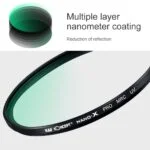 K&F Concept Nano-X UV filter with multiple layer coating for reflection reduction.