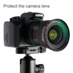 Canon DSLR camera with Canon EF lens on tripod, ideal for photography enthusiasts.