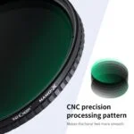 K&F Concept Nano-X camera lens filter with CNC precision processing pattern.
