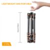 K&F Lightweight Carbon Fibre Travel Tripod - 8kg Load Capacity 60"/150cm with 360 Degree Ball Head, Quick Release Plate, Detachable Monopod