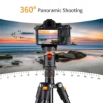 K&F Professional Camera Tripod Aluminium – 10kg Load 162cm Max Height With 360° Ball Head - Image 7