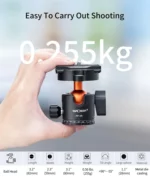 K&F Professional Camera Tripod Aluminium – 10kg Load 162cm Max Height With 360° Ball Head - Image 6