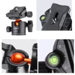 K&F Professional Camera Tripod Aluminium – 10kg Load 162cm Max Height With 360° Ball Head - Image 5
