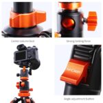K&F Concept camera tripod with adjustable features and DSLR camera mounted.
