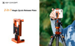 K&F Concept Carbon Fibre Monopod/Tripod with 360-Degree Ball Head 1.7m ,Quick Release Plate, Detachable 10KG - Image 9