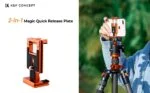 K&F Concept 2-in-1 Magic Quick Release Plate for cameras and smartphones.