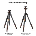 Professional Carbon Fibre Tripod 15kg Load 156cm Max Height 360° Ball Head & Detachable Monopod - Image 4