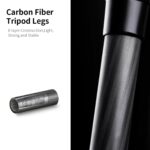 Carbon fiber tripod legs, lightweight and strong, ideal for photography gear.