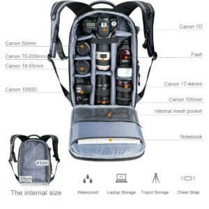 Large DSLR Camera Backpack