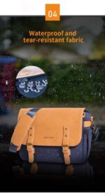 Waterproof camera bag with tear-resistant fabric, ideal for photographers.