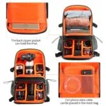 K&F Concept camera backpack with compartments for cameras, lenses, and accessories.