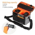 K&F Concept camera bag with compartments for camera, lenses, and accessories.