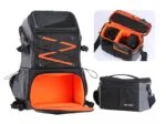 K&F Concept camera backpack with compartments for photography gear and accessories.