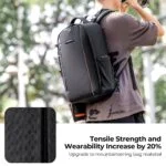Durable camera backpack with enhanced tensile strength, ideal for photographers.