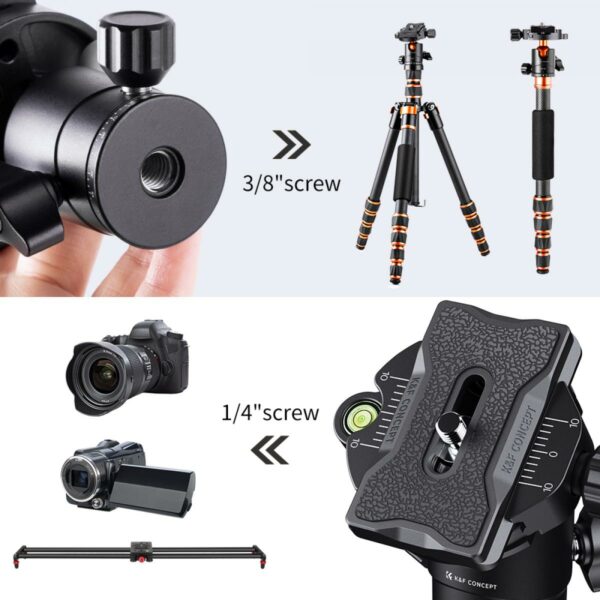 K&F Concept Camera Tripod Ball Head with 1/4 Inch - 8 kg Load Capacity