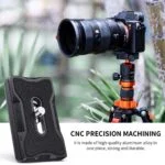 Camera on tripod with K&F Concept quick release plate, ideal for photography gear setup.