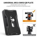 K&F Concept universal Arca-Swiss QR plate for tripods, compatible with K&F series and Arca-Swiss base mount.