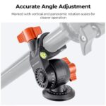 K&F Concept tripod head with angle adjustment for precise photography.