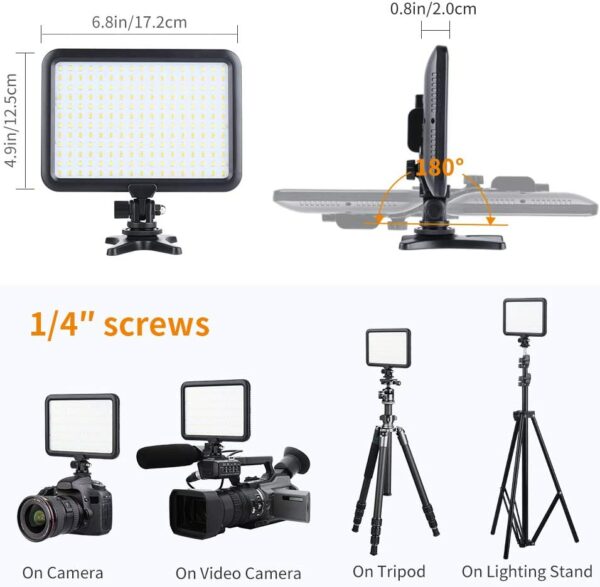 K&F Concept LED Panel Video Light with Mini Tripod, Rechargeable Li-Ion Battery for Camera Portrait Video Youtube