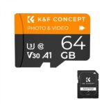 K&F Concept 64GB SD card with adapter for photography and video equipment.