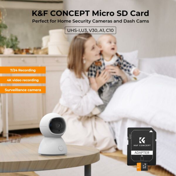 K&F CONCEPT 64GB micro SD memory card U3/V30/A1 with adapter