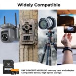 K&F Concept camera accessories including memory card, adapter, and tripod for versatile photography gear.