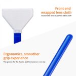 Camera lens cleaning tool with ergonomic design and superfine fabric cloth.