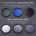 Comparison of K&F Concept optical glass filter and other brand resin filter.