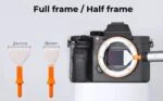 Camera sensor cleaning with K&F Concept swabs, full frame and half frame sizes.