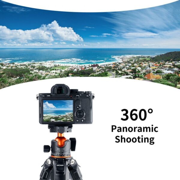 K&F Concept Professional 35mm Metal Tripod Ball Head 360 Degree Rotating Panoramic with 1/4 inch Quick Release Plate