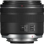 Canon RF lens with stabilization switch, ideal for mirrorless cameras.