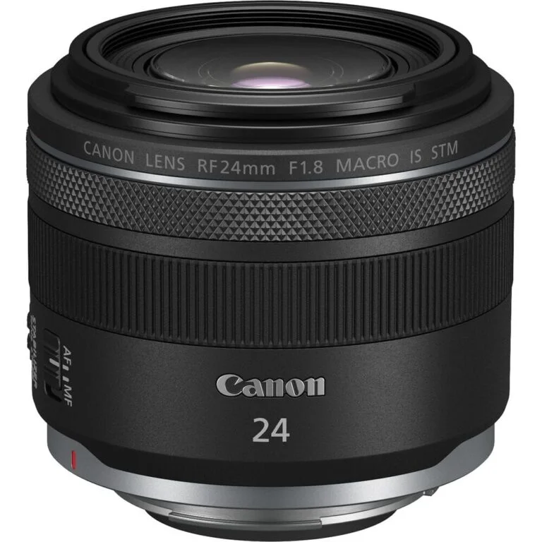 Canon RF 24mm F1.8 macro lens for mirrorless cameras, available at Camix UK.