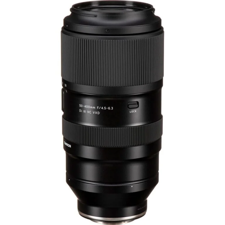 Tamron 50-400mm F4.5-6.3 Di III VC VXD lens for mirrorless cameras.