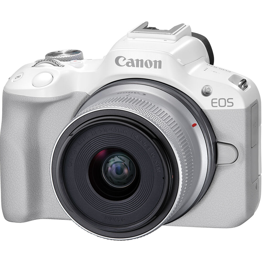 Canon R50 with RF-S 18-45mm IS STM Lens - White