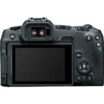 Back view of a digital camera body with LCD screen and control buttons.