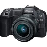 Canon EOS R8 mirrorless camera with RF 24-50mm lens, available at Camix UK.