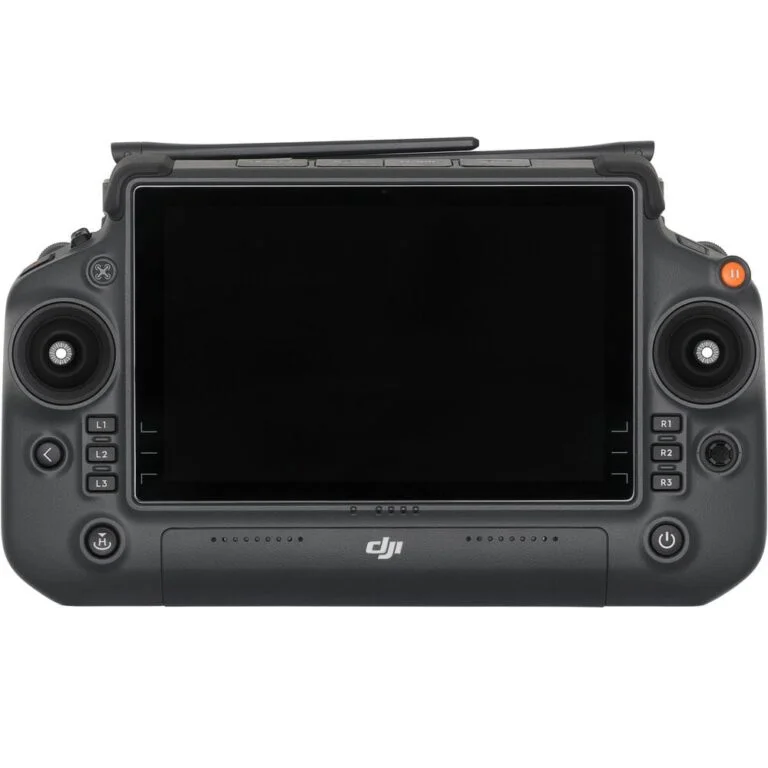 DJI drone controller with screen, ideal for professional photography and videography.