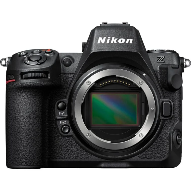 Nikon Z series mirrorless camera body on display at a UK camera shop.