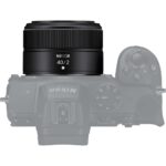 Nikon Z 40mm f/2 lens on a Nikon camera body, ideal for mirrorless photography.