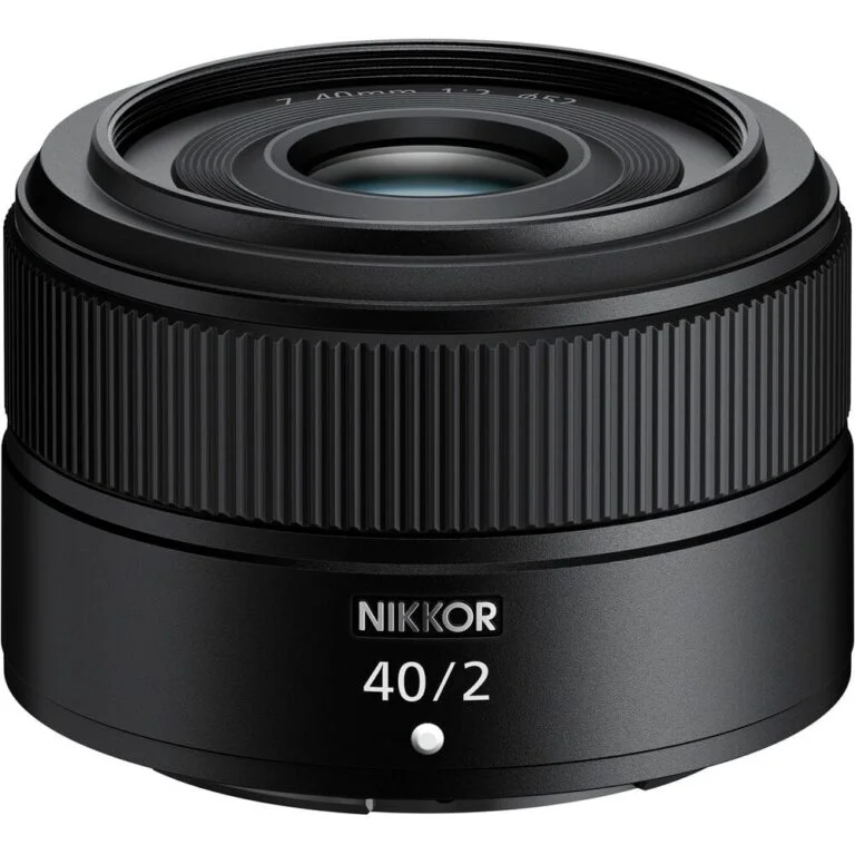 Nikon Z 40mm f/2 lens for mirrorless cameras, ideal for photography enthusiasts.